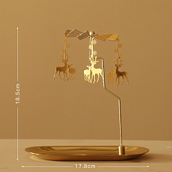 Олень Железный вращающийся деревянный подсвечник, для любителей свечей, романтическая свадьба, Рождественская вечеринка (не включая поднос для полотенец), Узор оленя, 20.05 см
