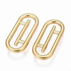Золотой 304 нержавеющей стали связывающий кольца, подвески аксессуары, овальные, золотые, 22x10x2 мм