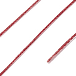 Red Round Waxed Polyester Thread String, Micro Macrame Cord, Twisted Cord, for Leather Sewing Stitching, Red, 0.3~0.4mm, about 174.98 Yards(160m)/Roll