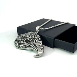 Нержавеющая Сталь Цвет Винтажный панк-кулон в виде головы орла из нержавеющей стали для мужчин.