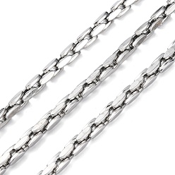 Нержавеющая Сталь Цвет 304 цепи из нержавеющей стали Бостон, с катушкой, пайки, цвет нержавеющей стали, 7.5x5x2.3 мм, около 32.81 футов (10 м) / рулон