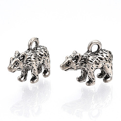 Античное Серебро Сплавочные подвески тибетского стиля, без кадмия и без свинца, нести прелести, античное серебро, 12x16x5 мм, отверстие : 1.8 мм