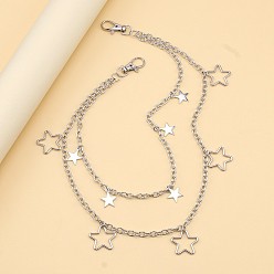 Звезда Сплав кисточка двухслойная цепь брюки цепные ремни, платина, звезда, 360 мм