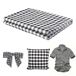 Black 2M Tartan Pattern Cotton Fabric, Clothing Accessories, Black, 1600x0.2mm