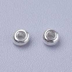 Silver Electroplate Glass Seed Beads, Round Hole Rocailles, Silver, 2x2mm, Hole: 0.5mm