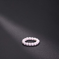 Бирюза Эластичные кольца из натуральной бирюзы, круглые, бусины : 4 мм, внутренний диаметр: регулируемый