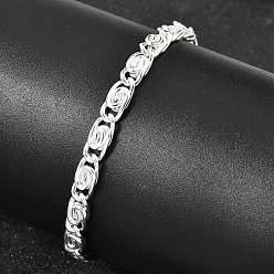 Серебро 304 Браслеты из нержавеющей стали с вихревыми звеньями для женщин, серебряные, 8.03 дюйм (20.4 см)