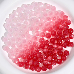 Ciruela Perlas reactivas a los rayos UV de resina transparente, cuentas que cambian de color, ojo imitación gato, ciruela, 8.5 mm, agujero: 1.8 mm, 200 pcs