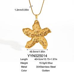 Настоящее золото 18K Ожерелья из нержавеющей стали с подвеской в виде морской звезды для женщин, реальный 18 k позолоченный, 15.75 дюйм (40 см)