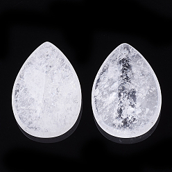 Хрусталь Природного кварца хрустальных подвесок, подвески из горного хрусталя, слеза, 34~35.5x24~25x9 мм, отверстие : 1 мм