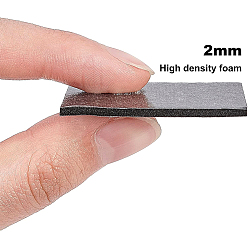 Negro Esponja eva juegos de papel de espuma de hoja, con dorso adhesivo doble, antideslizante, Rectángulo, negro, 15x10x0.2 cm