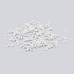 Серебро Твердые круглые бусины из нержавеющей стали, без отверстия , серебряный цвет гальваническим, 1.5 мм