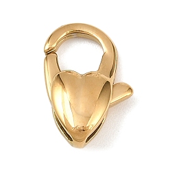 Золотой 316 нержавеющая сталь застежка когтя омара, сердце, золотые, 13x9x4 мм, отверстие : 2x1.2 мм