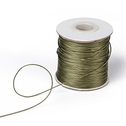 Dark Khaki Waxed Polyester Cord, Bead Cord, Dark Khaki, 0.5mm, about 169.51~174.98 Yards(155~160m)/Roll
