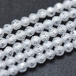 Mixed Color Cubic Zirconia Bead Strands, Round, Faceted, Mixed Color, 2mm, Hole: 0.2mm, about 14.96 inch(38cm), 184pcs/strand