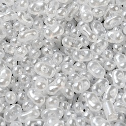 White Opaque Acrylic Beads, Beans, White, 6x3.5x3mm, Hole: 1.2mm, about 10000pcs/500g