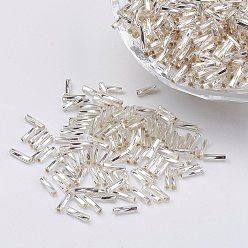 Белый Стеклянные витые бусины, металлических цветов, белые, 12x2 мм, отверстия: 0.5 мм, около 5000 шт / мешок