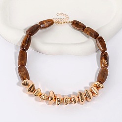 Кокосово-Коричневый Ожерелья из смолы, пластика и сплавов с бусинами., колонка и интересные факты, золотые, кокосового коричневый, 16.14 дюйм (41 см)