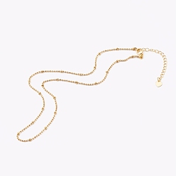 Golden Brass Ball Chain Necklaces, with Rondelle Beads, Golden, 15.94 inch(40.5cm)