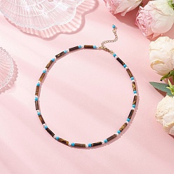 Тигровый глаз Природных тигровый глаз ожерелья, с оболочкой шарик перлы, 17.13 дюйм (43.5 см)