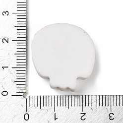White Skull Halloween Opaque Resin Decoden Cabochons, Halloween Jewelry Craft, White, 23.5x23x8mm