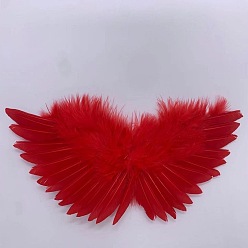 Красный Мини-кукла с перьями ангела и крыльями, с полиэфирной веревкой, Для изготовления кукол своими руками, реквизит для фотосъемки, украшения, аксессуары, красные, 110x320 мм