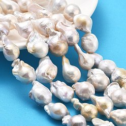 лаванда Нити натуральных бусин с ядровым жемчугом, барочная жемчужина кеши жемчужина, самородки, класс 3а+, лаванда, 12.5~23x11~15x11~14 мм, отверстие : 0.6 мм, около 20~25 шт / нитка, 15.35~16.38 дюйм (39~41.6 см)