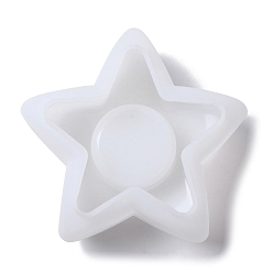 Star Candle Holder Silicone Molds, For Candle Making, Star, 10.3x10.3x4cm, Hole: 38mm