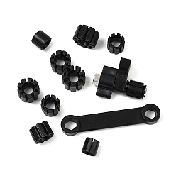 Black Plastic Standard Ring Sizer Measuring Kit, with Iron Ring Clamp, Black, 5.8x4.2x2.5cm