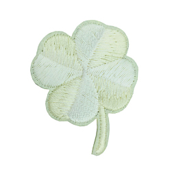 Бежевый Компьютеризированная вышивка тканью утюжок на / шить на заплатках, аксессуары для костюма, клевер, бежевые, 43x35 мм