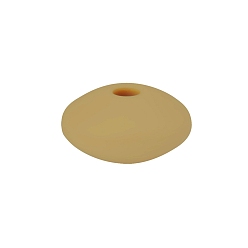 Темный Хаки Плоские круглые бусины из пищевого силикона., Темный хаки, 12x12 мм