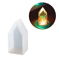 Белый Дом светодиодный художественный световой дисплей украшения diy силиконовые формы, формы для литья смолы, для уф-смолы, изготовление изделий из эпоксидной смолы, белые, 103x51x42 мм