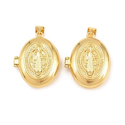 Настоящее золото 18K Религиозные латунные медальоны-подвески, без кадмия и без свинца, реальный 18 k позолоченный, стойки покрытие, долговечный, плоский круглый со святыми подвесками, реальный 18 k позолоченный, 26.5x21x8 мм, отверстие : 3 мм