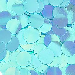 Бирюза 80 подвески из ПВХ-пластика, плоско-круглые, бирюзовые, 20x0.3 мм, отверстие : 1.1 мм