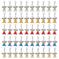 (52) Непрозрачная лаванда 100 шт 5 цвета ангел акрил и абс пластик имитация жемчуга подвеска украшения, Подвески с застежками-когтями омара для украшения сумок, разноцветные, 65 мм, 20 шт / цвет