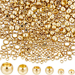 Настоящее золото 24K 750 шт. 6 стили 304 проставки из нержавеющей стали, рондель, реальный 24 k позолоченный, 1.5~3x0.8~2 мм, отверстие : 0.8~1.4 мм