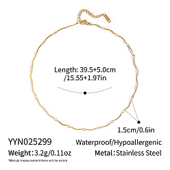 Настоящее золото 18K Минималистичные 304 ожерелья из витой цепочки из нержавеющей стали для женщин, реальный 18 k позолоченный, 15.55 дюйм (39.5 см)