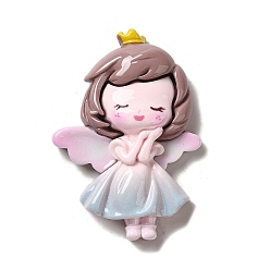 Светло-Синий Непрозрачная смола декодирует кабошоны, ангел, голубой, 56x40x10 мм