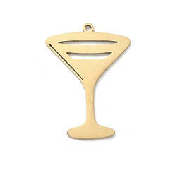 Golden 201 Stainless Steel Pendants, Goblet Charms, Laser Cut, Golden, 29.5x20.5x1.5mm, Hole: 1.4mm