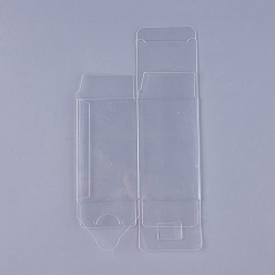 Clear Transparent Plastic PVC Box Gift Packaging, Waterproof Folding Box, Square, Clear, 22.2x12x0.1cm, Box: 6x6x10cm