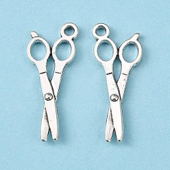 Античное Серебро Подвески из сплава , ножницы, без кадмия, без никеля и без свинца, античное серебро, 27x10x2 мм, отверстие : 2 мм