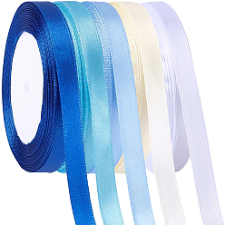 (52) Непрозрачная лаванда 5 рулоны 5 цвета полиэфирной ленты, аксессуары для подарочной упаковки, разноцветные, 3/8 дюйм (10 мм), около 24.06 ярдов (22 м) / рулон, 1 рулон / цвет