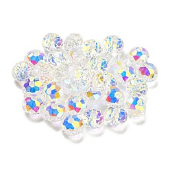 Прозрачный АВ Прозрачный Electroplate стеклянные бусины, граненые, рондель, ясно AB, 6x4.5 мм, отверстие : 1.2 мм, 100 шт / пакет