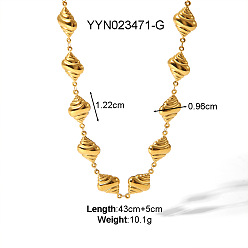 Shell Shape 316l хирургическая нержавеющая сталь ракушки сердце звено цепи ожерелья для элегантного европейского стиля, реальный 18 k позолоченный, формы раковины, 16.93 дюйм (43 см)