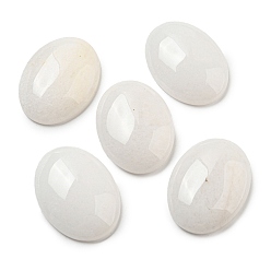 White Jade Natural White Jade Cabochons, Oval, 30x21.5~22x5~8.5mm