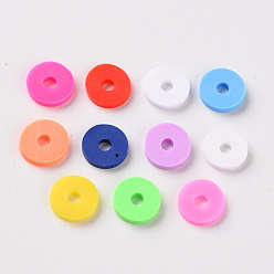 Mixed Color Handmade Polymer Clay Beads, Heishi Beads, for DIY Jewelry Crafts Supplies, Disc/Flat Round, Mixed Color, 8x1.5mm, Hole: 2mm, about 11500pcs/1000g