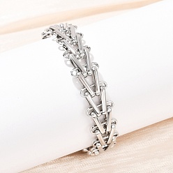 Нержавеющая Сталь Цвет 304 женские браслеты-цепочки со звеньями из нержавеющей стали, треугольные, цвет нержавеющей стали, 7x1/2 дюйм (17.8x1.2 см)