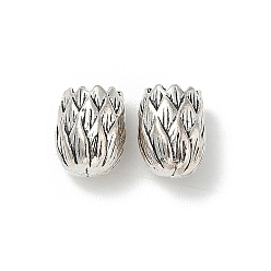 Античное Серебро Тибетский стиль конечные сплава шнур шапки, колонка, античное серебро, 10x7.5 мм, отверстие : 5 мм