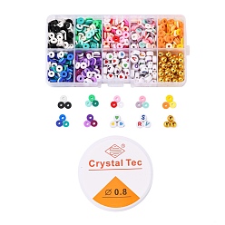 (52) Непрозрачная лаванда Наборы для изготовления браслета серфера хейши своими руками, включая диск из полимерной глины, акриловые и круглые пластиковые бусины с сердечком и буквами, разноцветные, бусины из полимерной глины: 42 г / набор