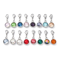 (52) Непрозрачная лаванда 304 из нержавеющей стали горный хрусталь подвески, застежка когтя омара, разноцветные, 27 мм